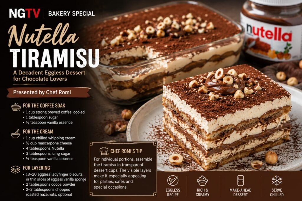 Nutella Tiramisu: A Decadent Eggless Dessert for Chocolate Lovers