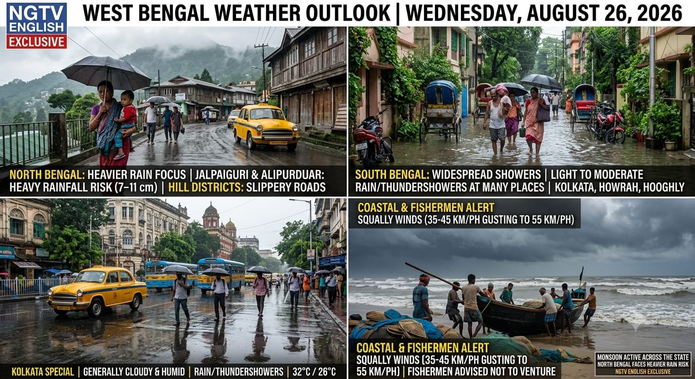 WEST BENGAL WEATHER OUTLOOK | WEDNESDAY, AUGUST 26, 2026
