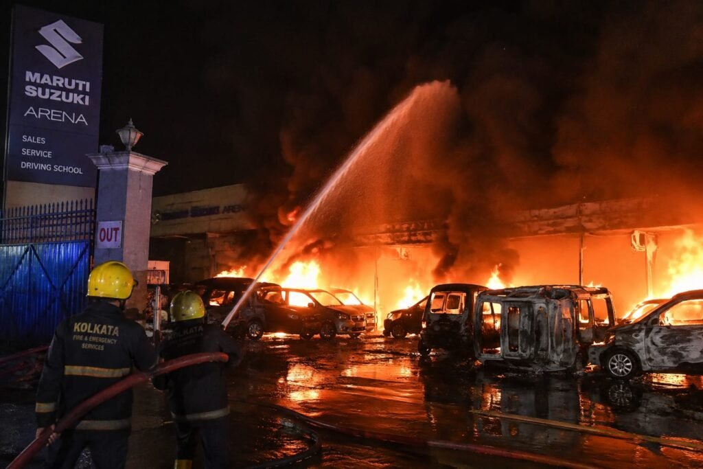 Major Fire Near Kolkata Airport Leaves Vehicles Gutted