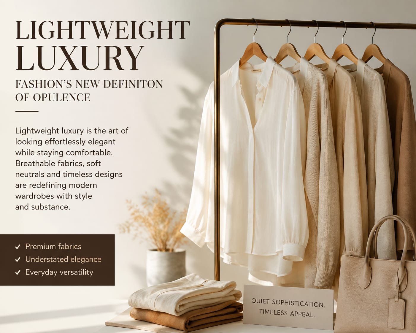 Lightweight Luxury: Fashion’s New Definition of Opulence