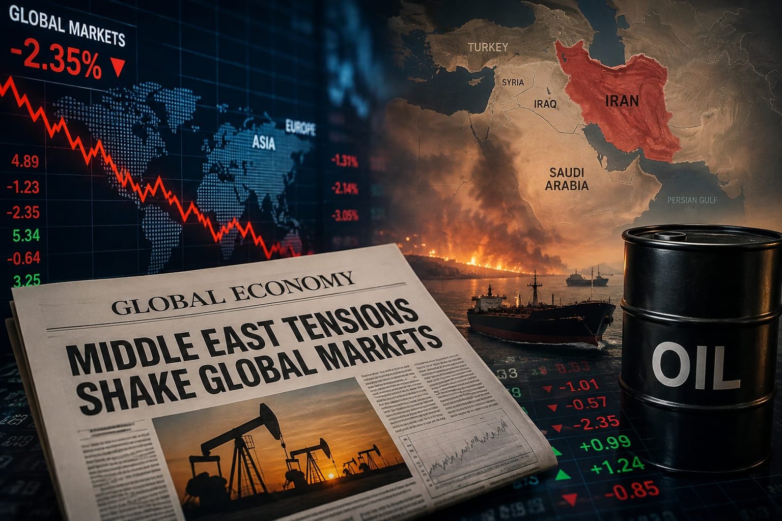 MIDDLE EAST TENSIONS KEEP GLOBAL MARKETS ON EDGE