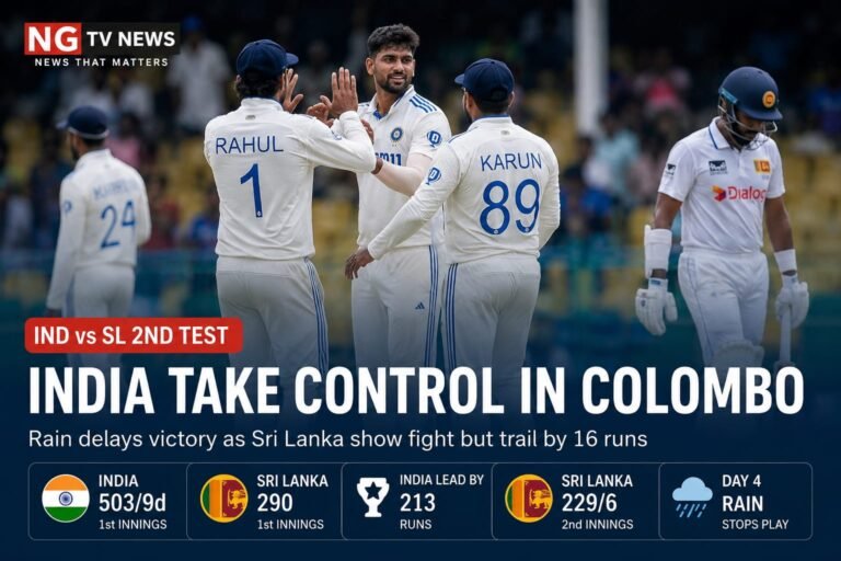 India Tighten Grip on Sri Lanka as Rain Delays Series Victory