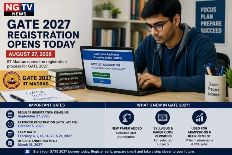 GATE 2027 Registration Opens on August 27