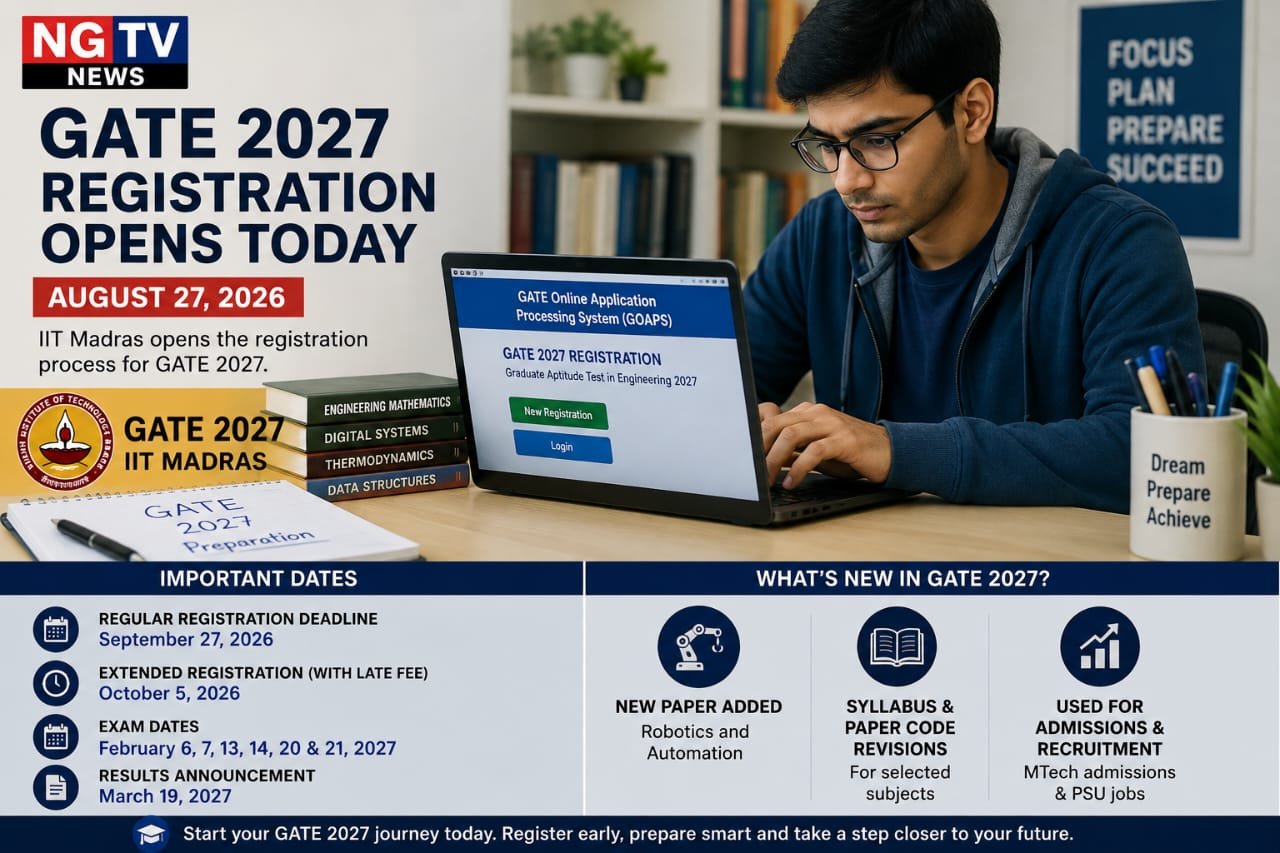GATE 2027 Registration Opens on August 27