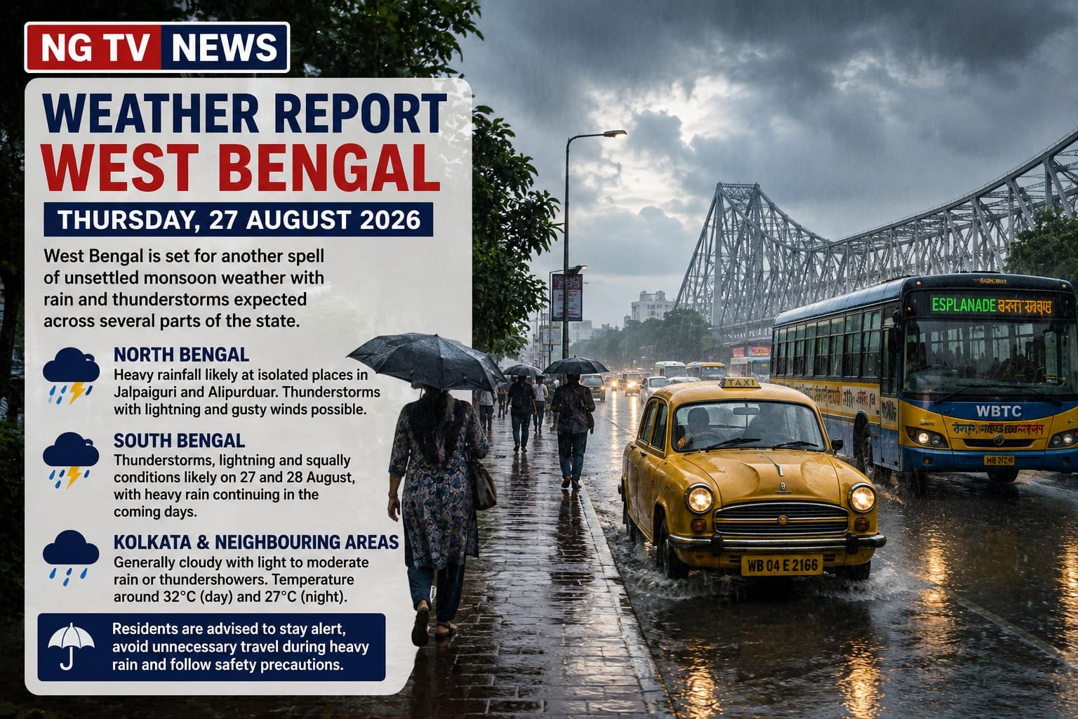 WEATHER REPORT: WEST BENGAL BRACES FOR RAIN AND THUNDERSTORMS
