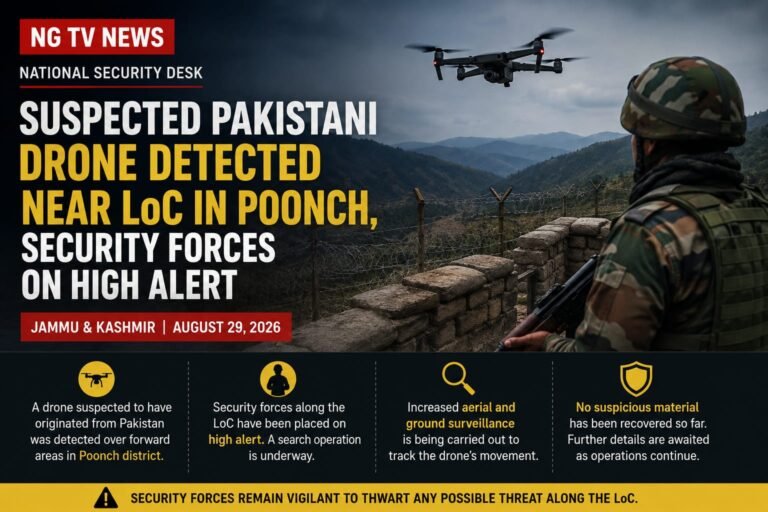 Suspected Pakistani Drone Detected Near LoC in Poonch, Security Forces on High Alert