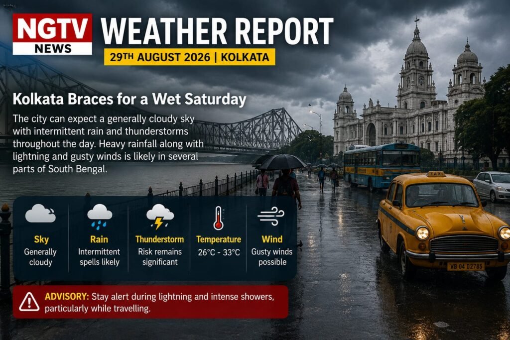 Kolkata Braces for a Wet Saturday as Thunderstorms and Heavy Rain Threaten South Bengal KOLKATA AUGUST 29, 2026