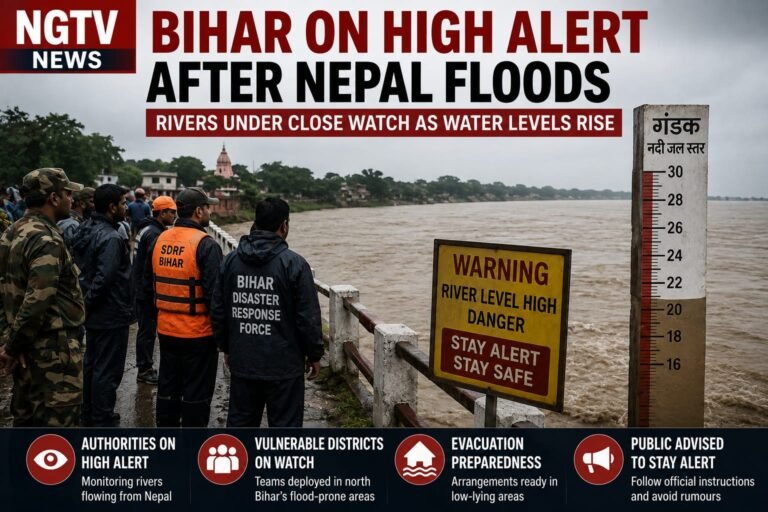 BIHAR ON HIGH ALERT AS NEPAL FLOODS RAISE CONCERN OVER RIVER LEVELS