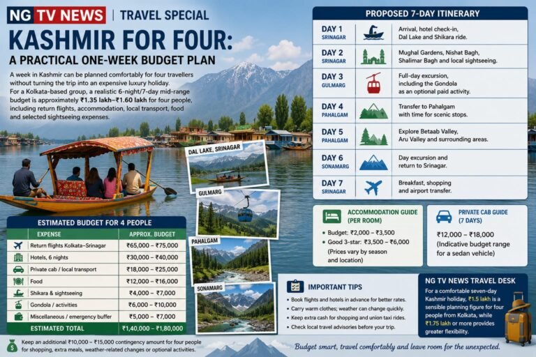 KASHMIR FOR FOUR: A PRACTICAL ONE-WEEK BUDGET PLAN