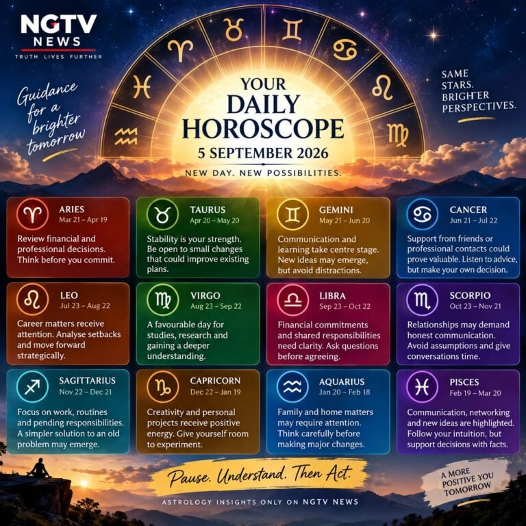 Horoscope for Saturday, 5 September 2026
