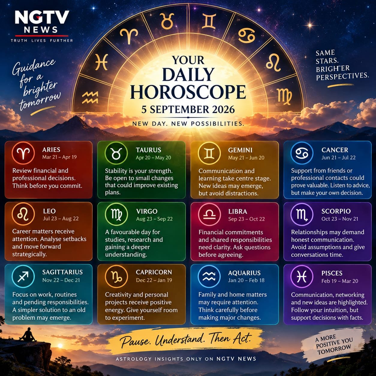 Horoscope for Saturday, 5 September 2026