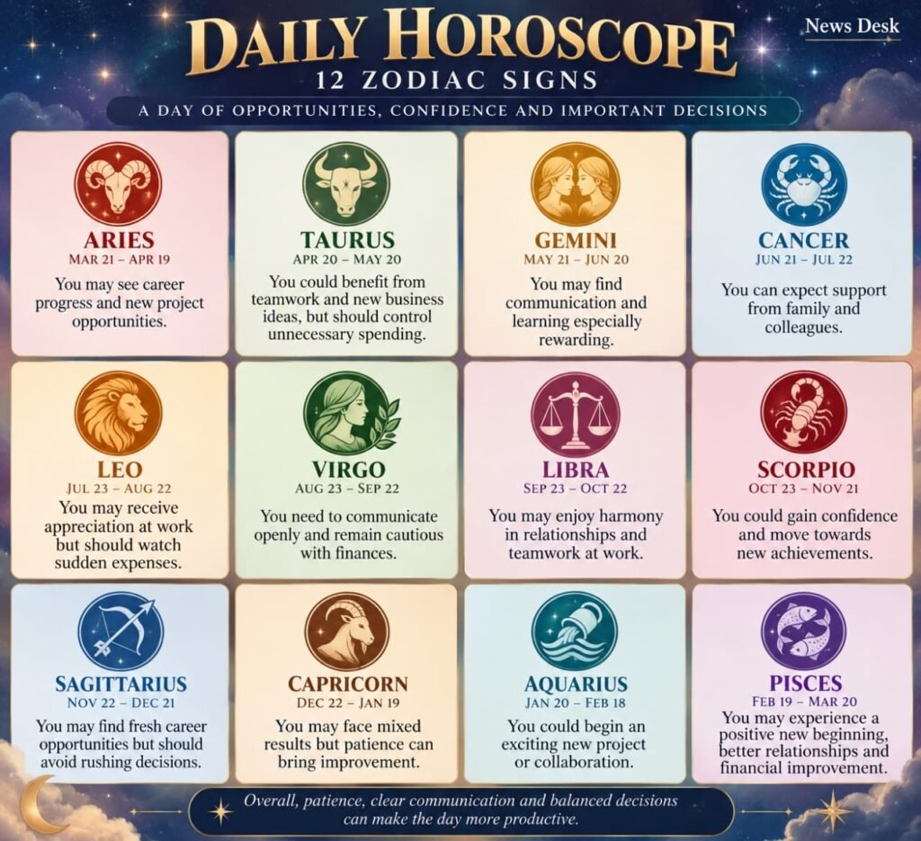 Today’s Horoscope: New Opportunities for 3 Zodiac Signs, Financial Caution Advised for Others
